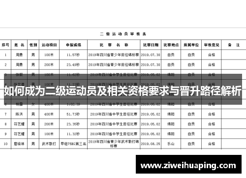 如何成为二级运动员及相关资格要求与晋升路径解析