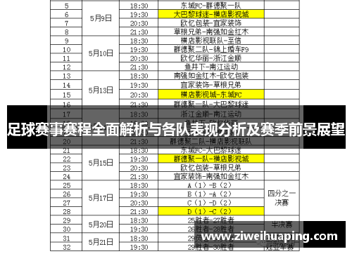 足球赛事赛程全面解析与各队表现分析及赛季前景展望